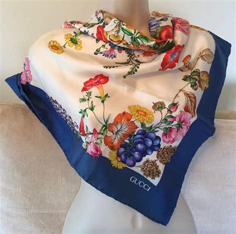 floral gucci silk scarf|Gucci silk scarf vintage.